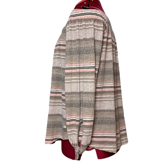 Point Zero off the shoulder stripe knit loose fitting top - Picture 4 of 12